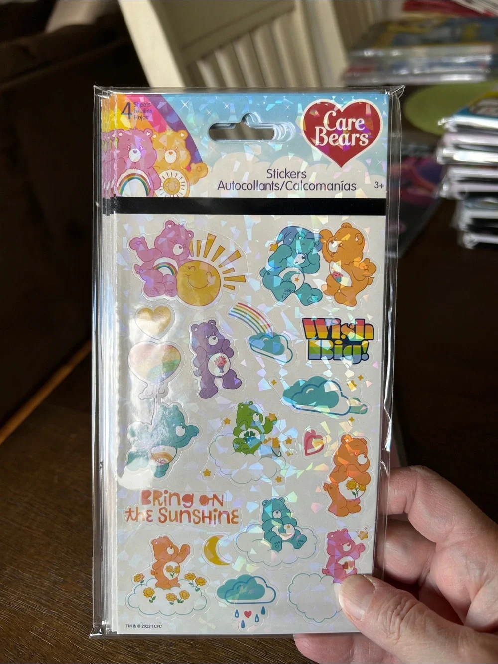 Carebear and strawberry stickers lot. 2- 6 pack packages of 4 sheets each